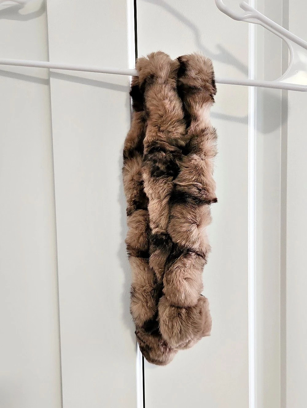 NWOT Real Rabbit Fur Scarf in Brown